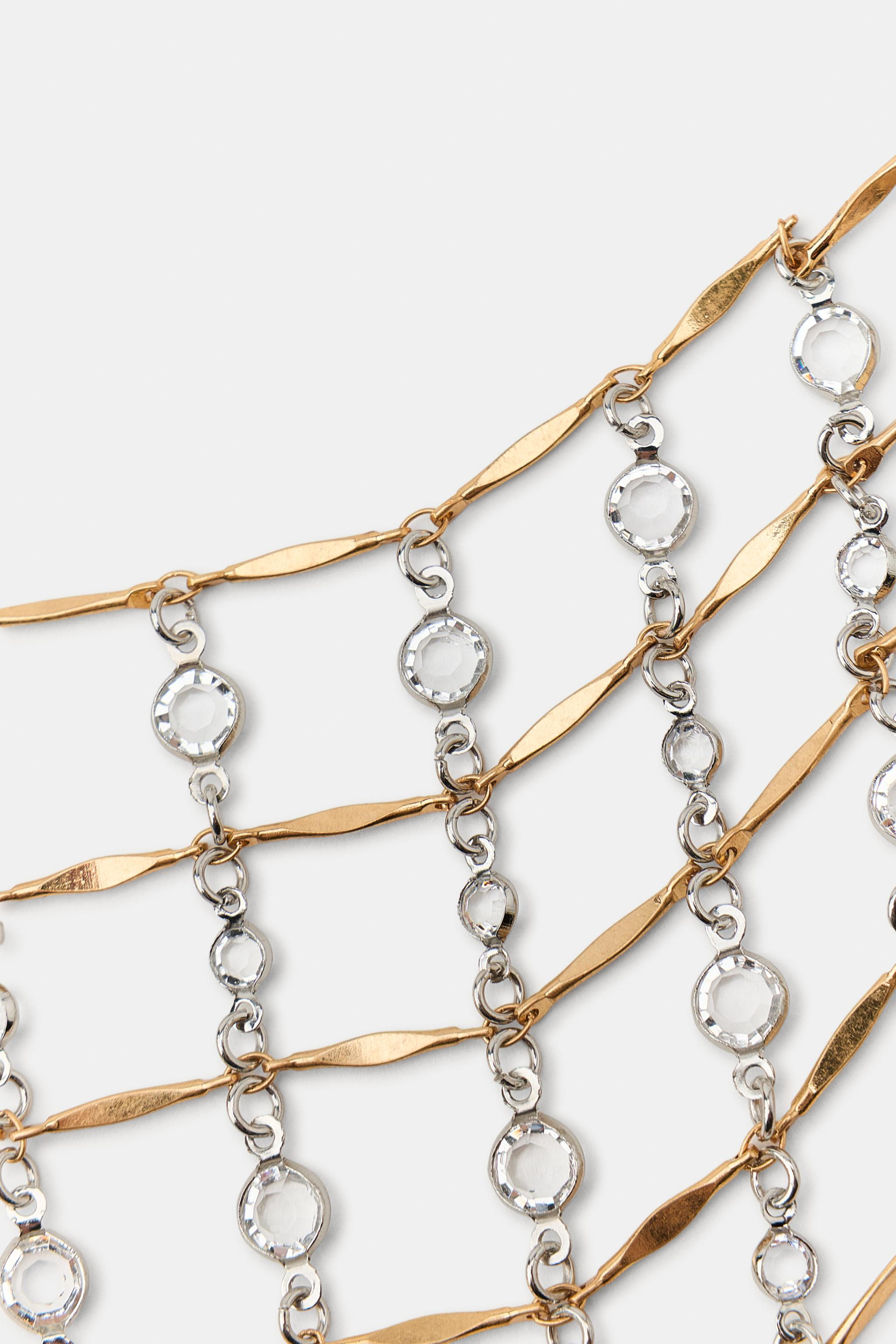 JEWELED METAL NECKLACE | Zara US