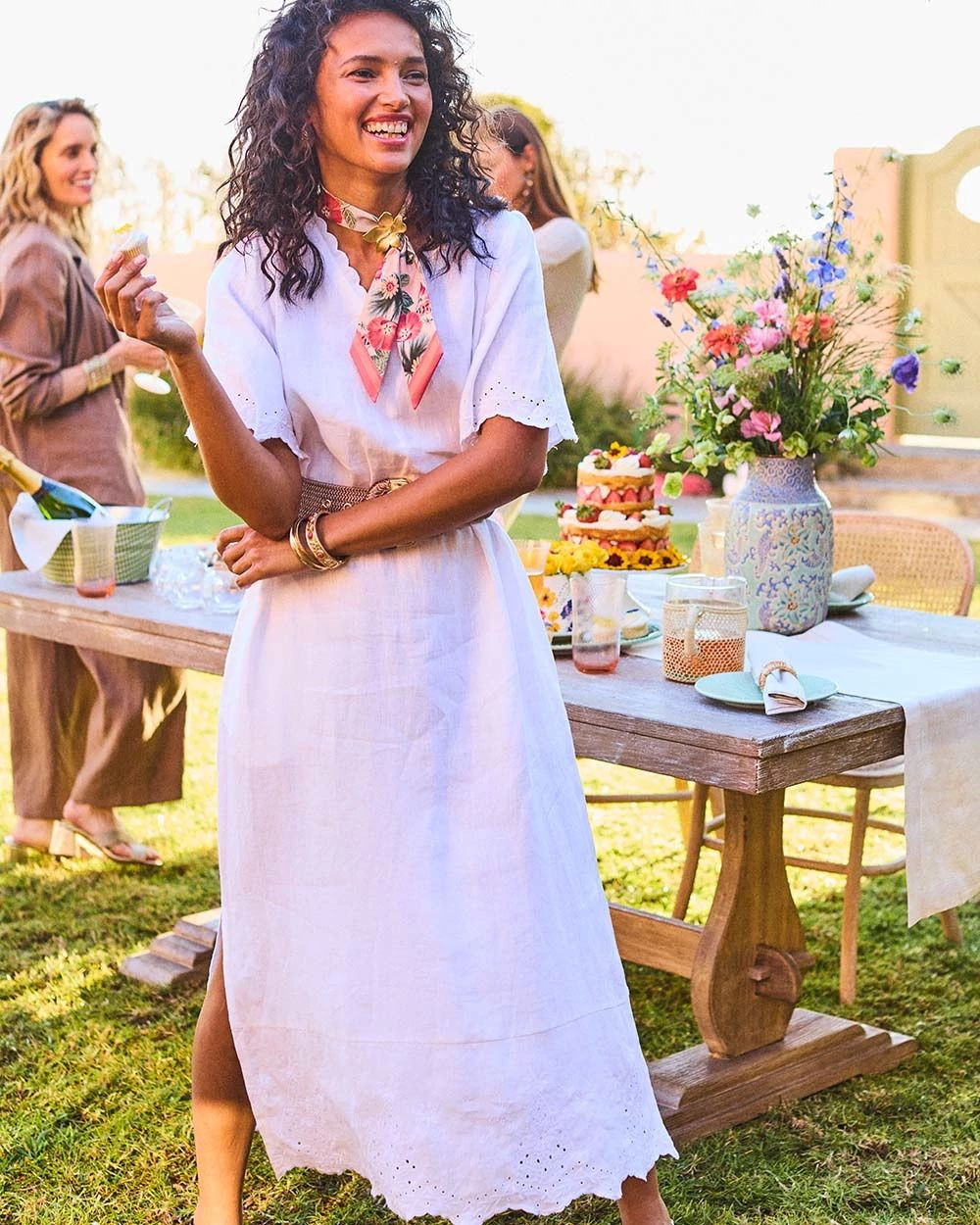 Linen V-Neck Cutout Maxi Dress | Chico's