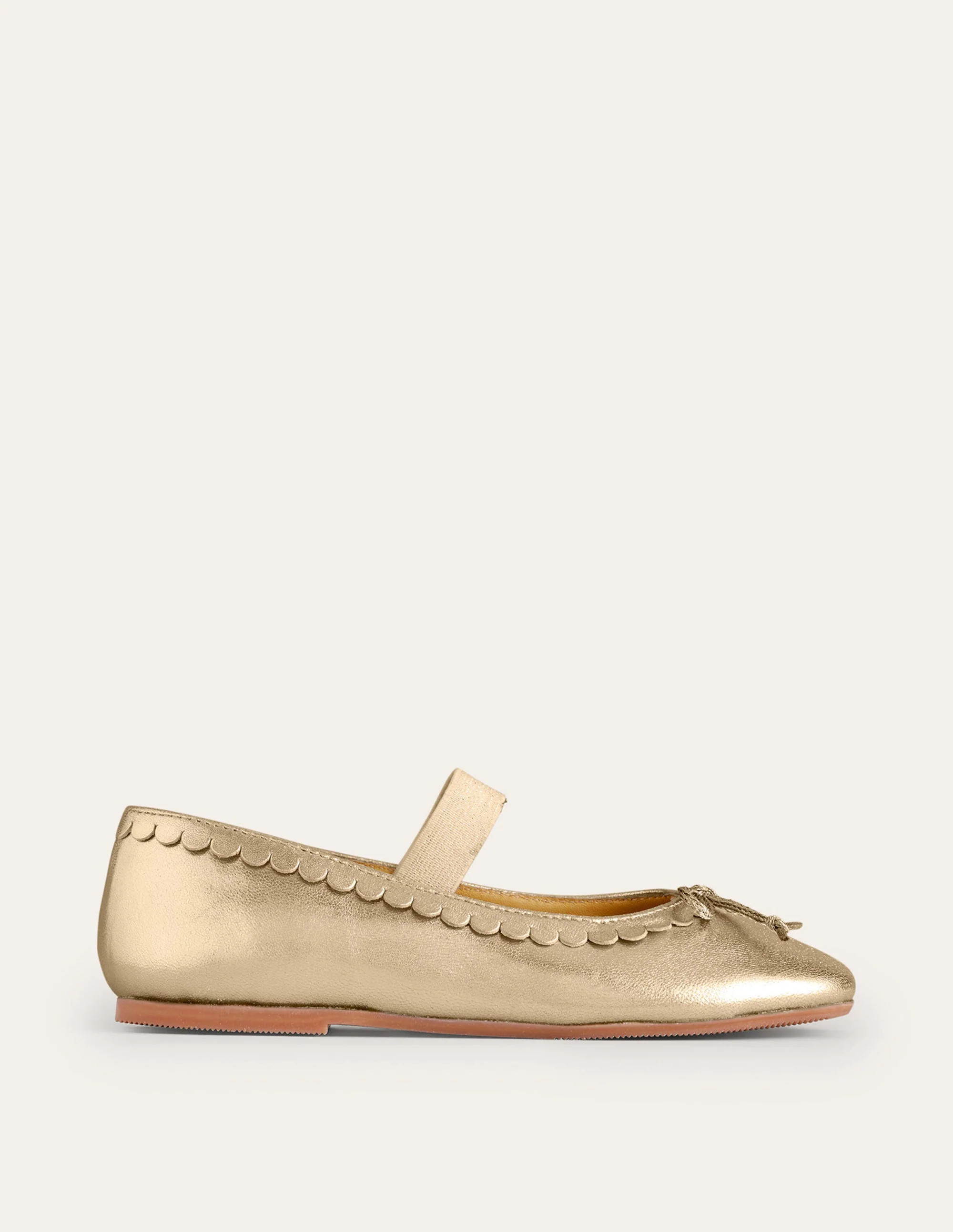 Leather Ballet Flats Gold Metallic Girls Boden | Boden (US)