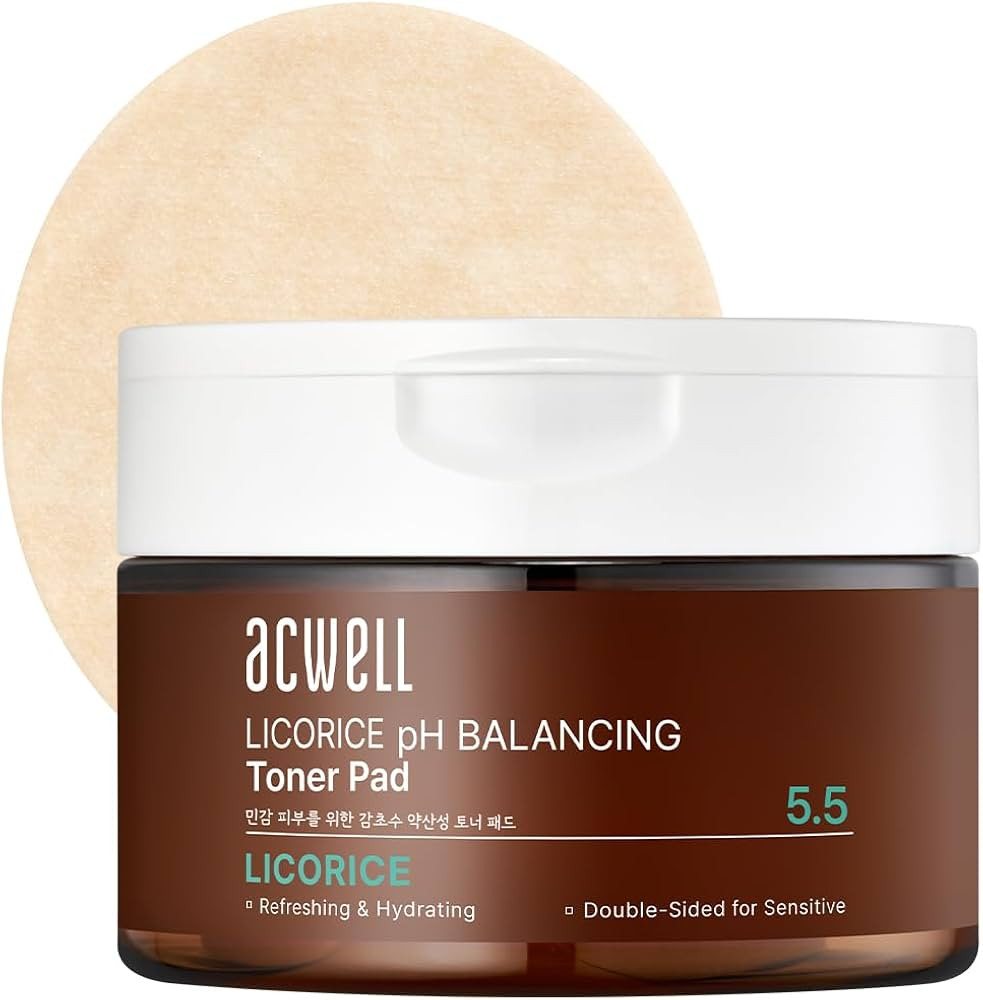 ACWELL Licorice pH Balancing Toner Pads - Vegan Dual-Sided Cotton Pads for Sensitive and Acne-Pro... | Amazon (US)