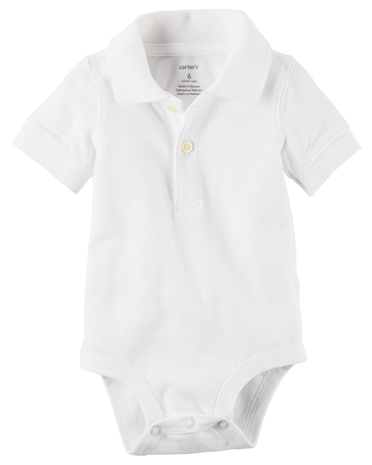 White Baby Piqué Polo Bodysuits | carters.com | Carter's