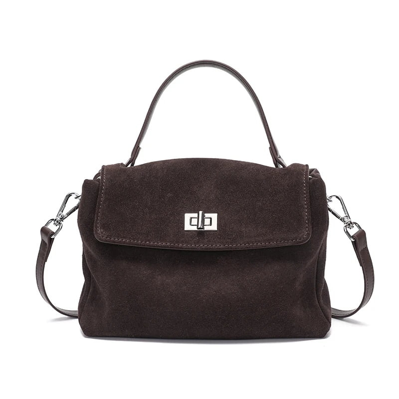 Women's Genuine Suede Leather Top Handle Crossbody Messenger Tote | Walmart (US)