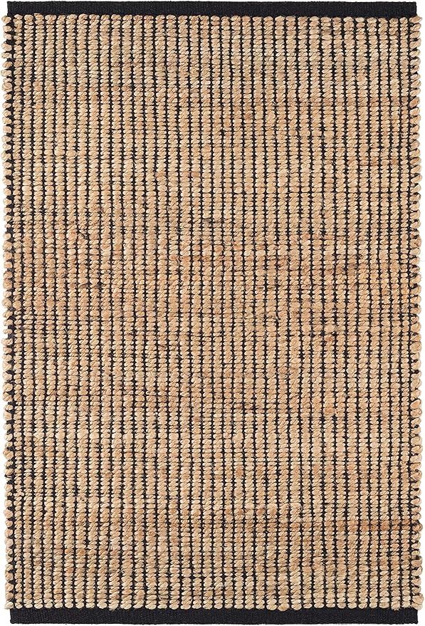 Dash and Albert Gridwork Black Handwoven Jute Rug, 2 X 3 Feet, Black Solid Pattern | Amazon (US)