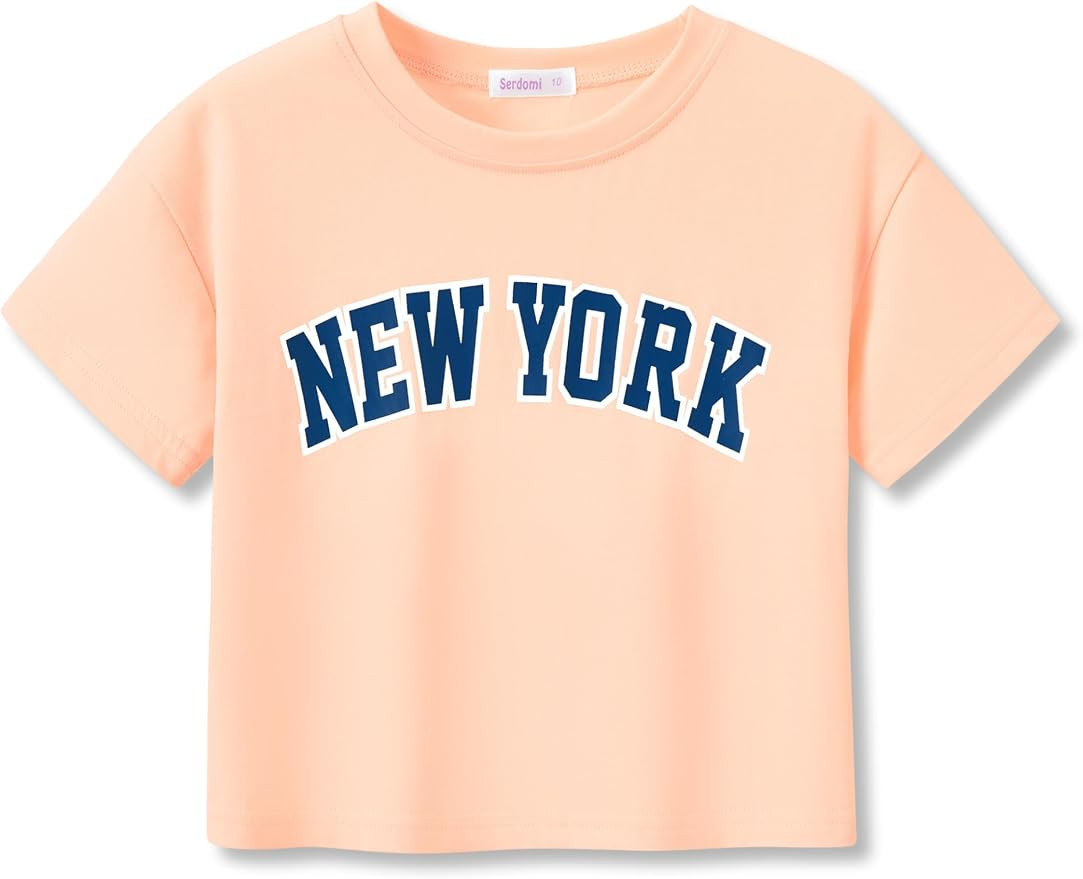 Stylish Graffiti/Butterfly/Tropical Crop Top for Little & Big Girls - Cool Summer T-Shirt Clothes... | Amazon (US)