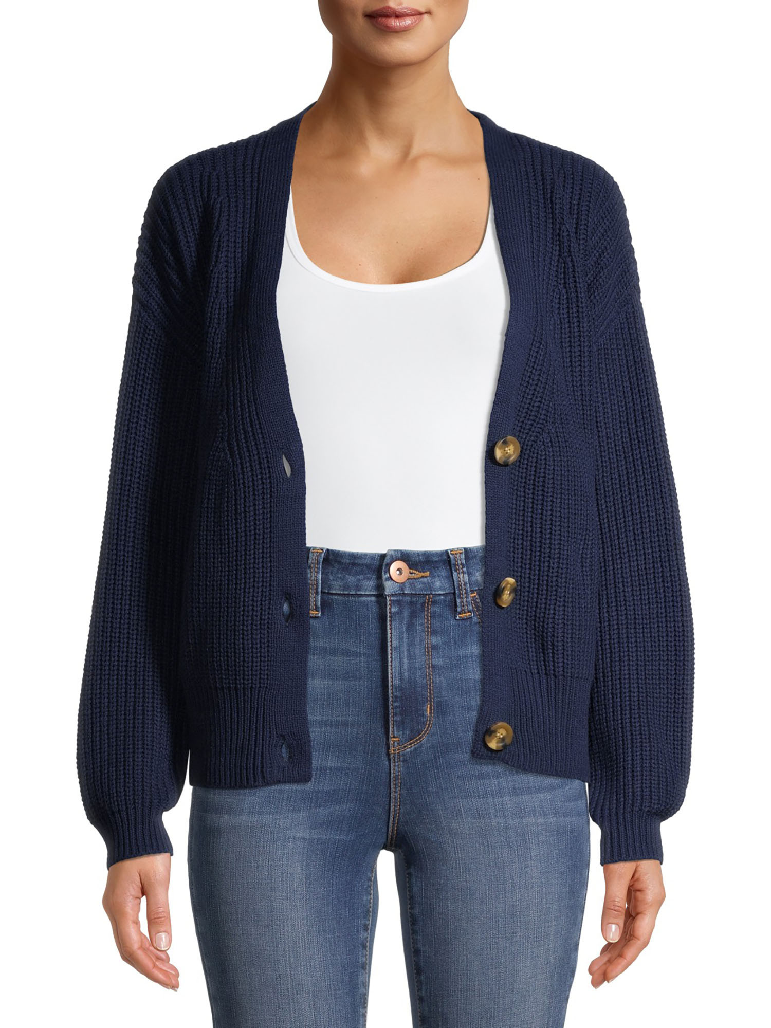 Time and Tru Women's Boyfriend Cardigan | Walmart (US)