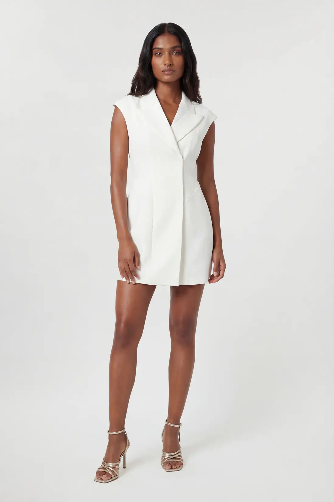 Petite Compact Stretch Seam Detail Tailored Mini Dress | Karen Millen