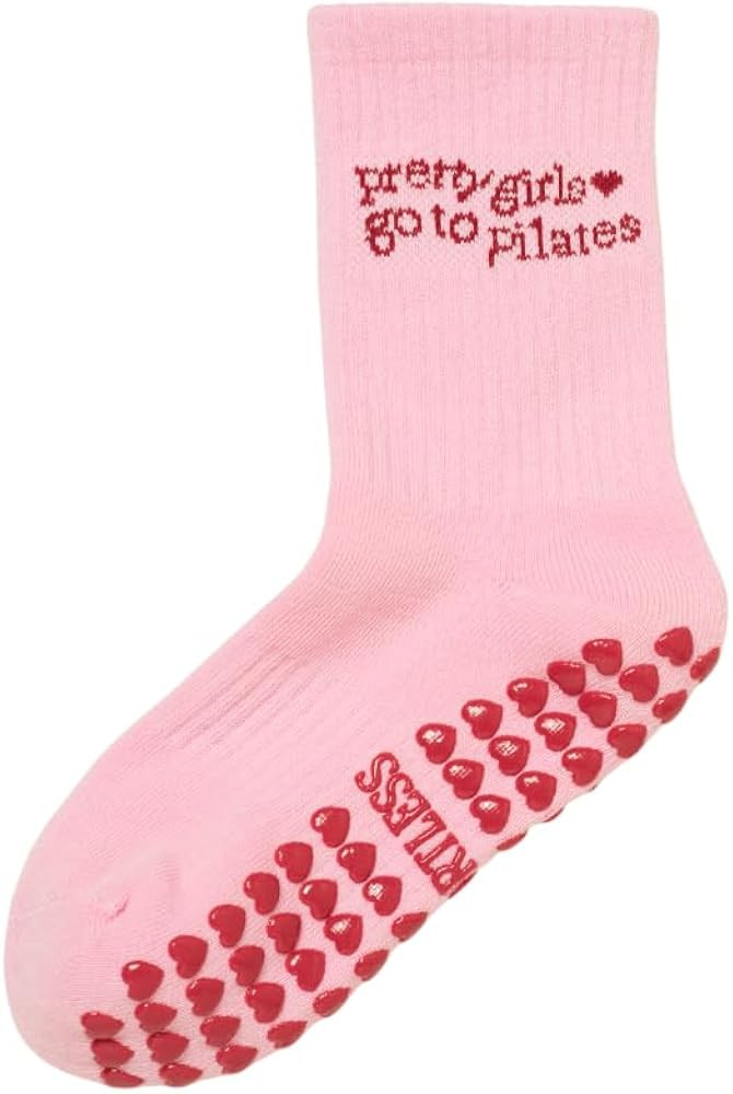 Shapes Studio Crew Half Calf Grip Socks, Cutest Fruits Pilates Socks, Ruffle socks, Non-Slip, Barre Yoga Fitness | Amazon (US)