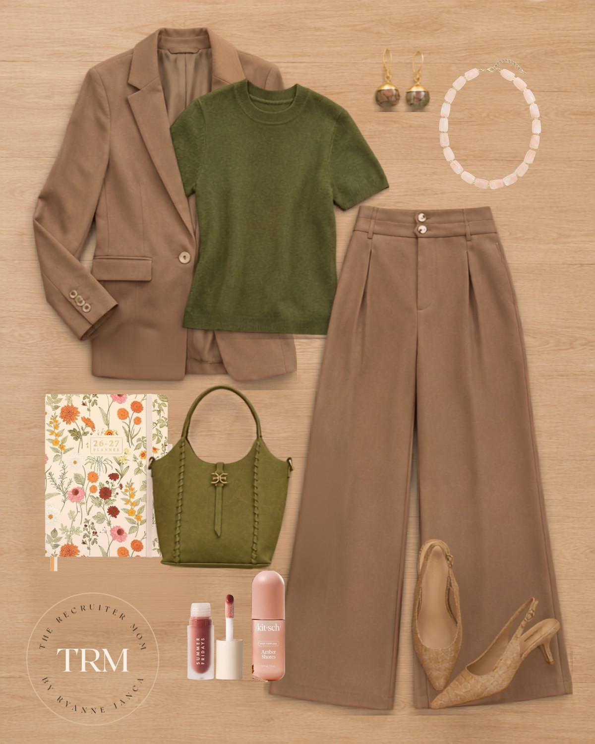 Business casual office look in shades of mocha and olive perfect for fall!

#LTKOver40 #LTKMidsize #LTKWorkwear