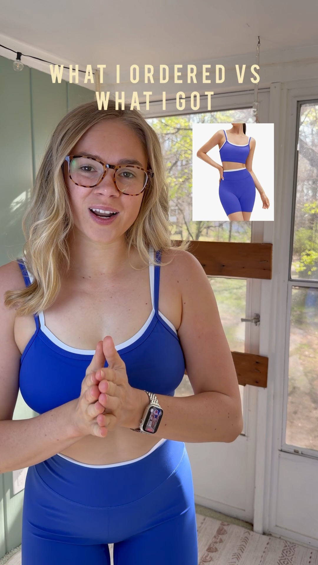 What I ordered vs what I got! Amazon matching workout set 💙Wearing a size medium. 
Women 2 Pieces Workout Sets Padded Spaghetti Straps Camis High Waist Biker Shorts

#workoutset #workoutclothes #athleticwear #athleisurestyle

#LTKActive #LTKootd