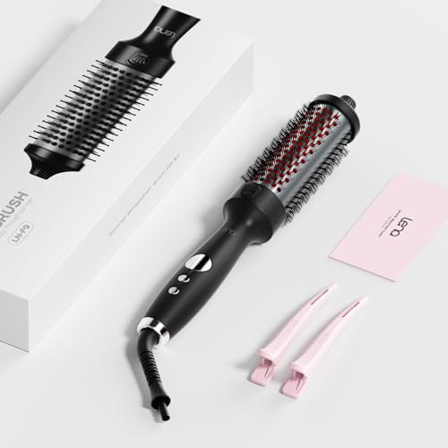 Thermal Brush,Lena 1.5 Inch All-in-1 Heated Round Brush with Titanium Barrel-Infrared&Negative Ion Technology,Smooth,Frizz-Free Styling Tool,5 Heat Settings,LED Display,Black | Amazon (US)