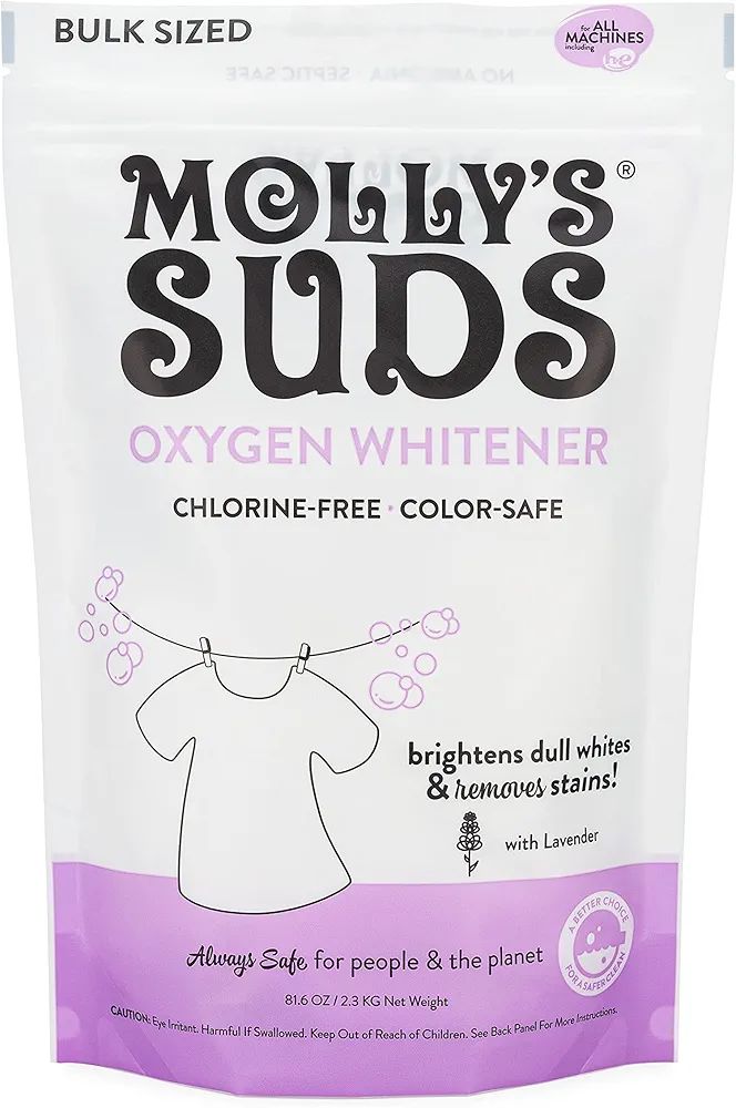 Molly's Suds Oxygen Whitener | Powerful Bleach Alternative, Chlorine Free & Color Safe | Brighten... | Amazon (US)