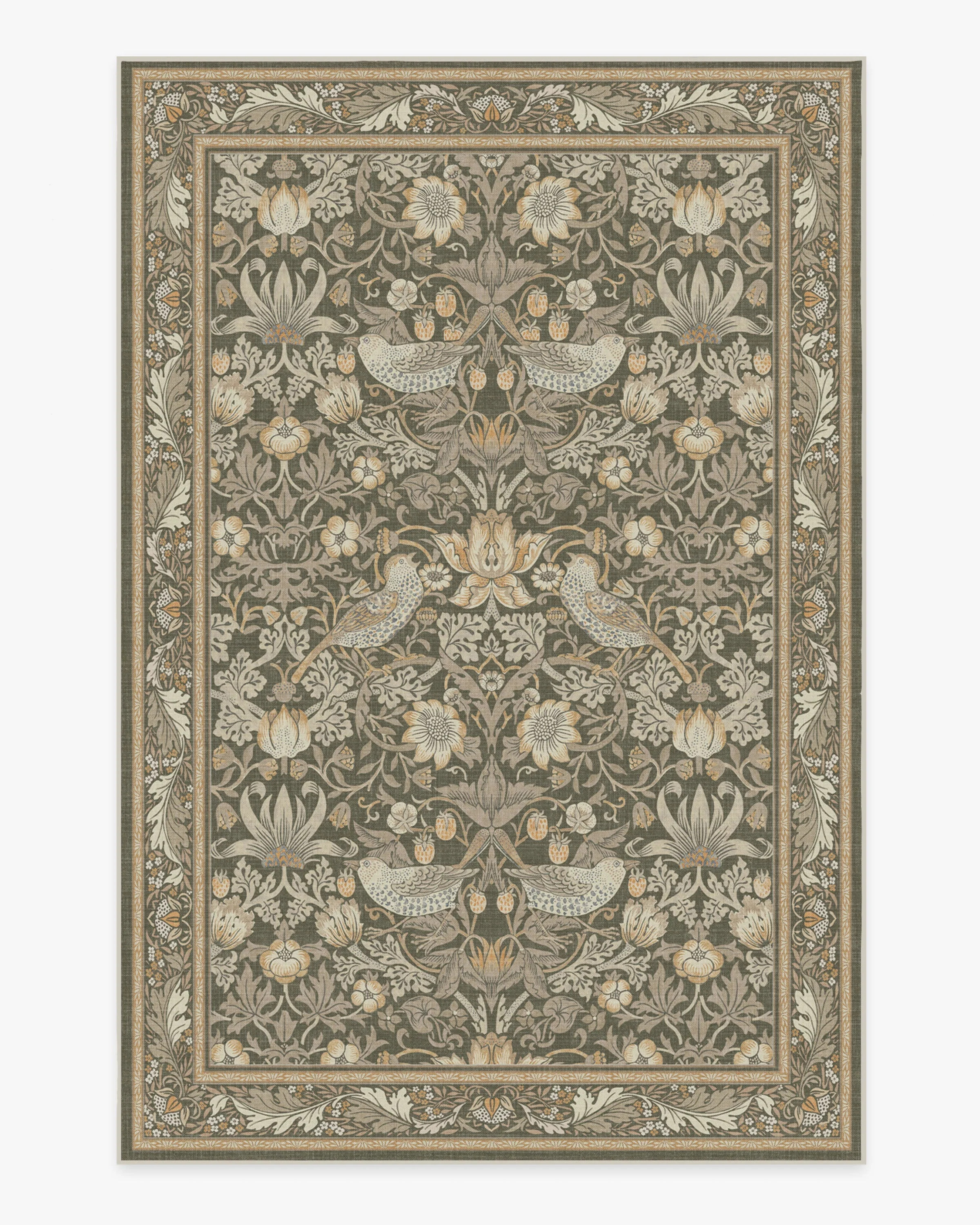 Strawberry Thief Stone Gold Rug | Ruggable