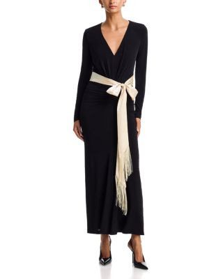 Aqua Satin Sash Ruched Maxi Dress - Exclusive | Bloomingdale's (US)
