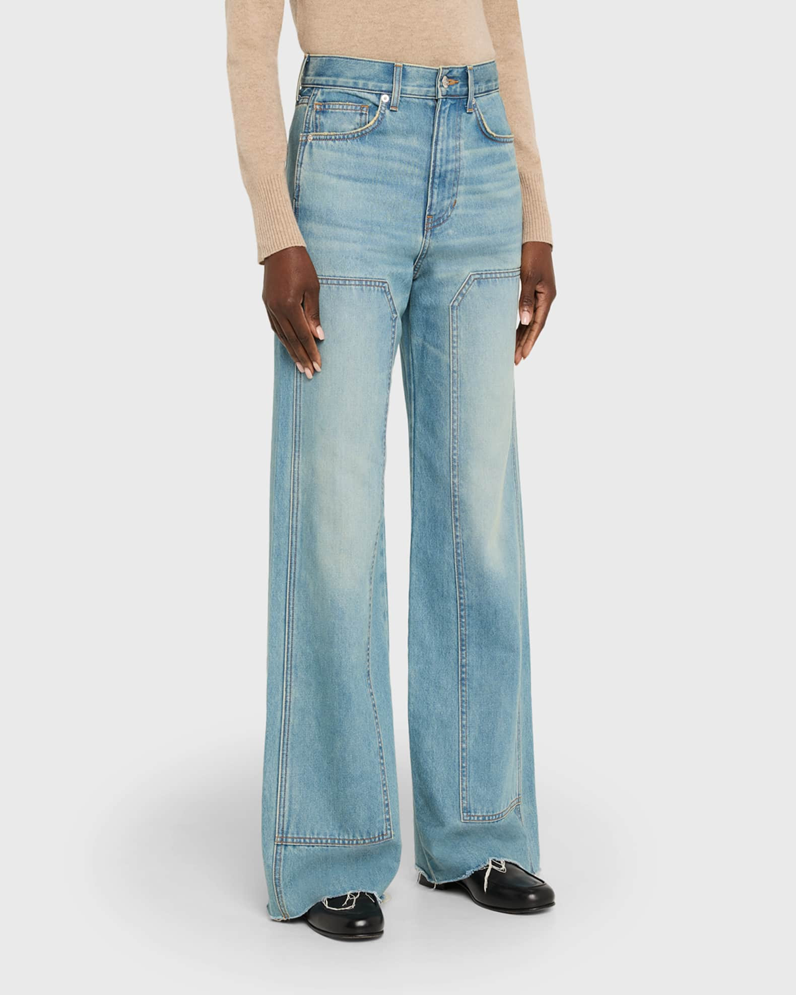 Taylor Wide-Leg Jeans with Chaps | Neiman Marcus