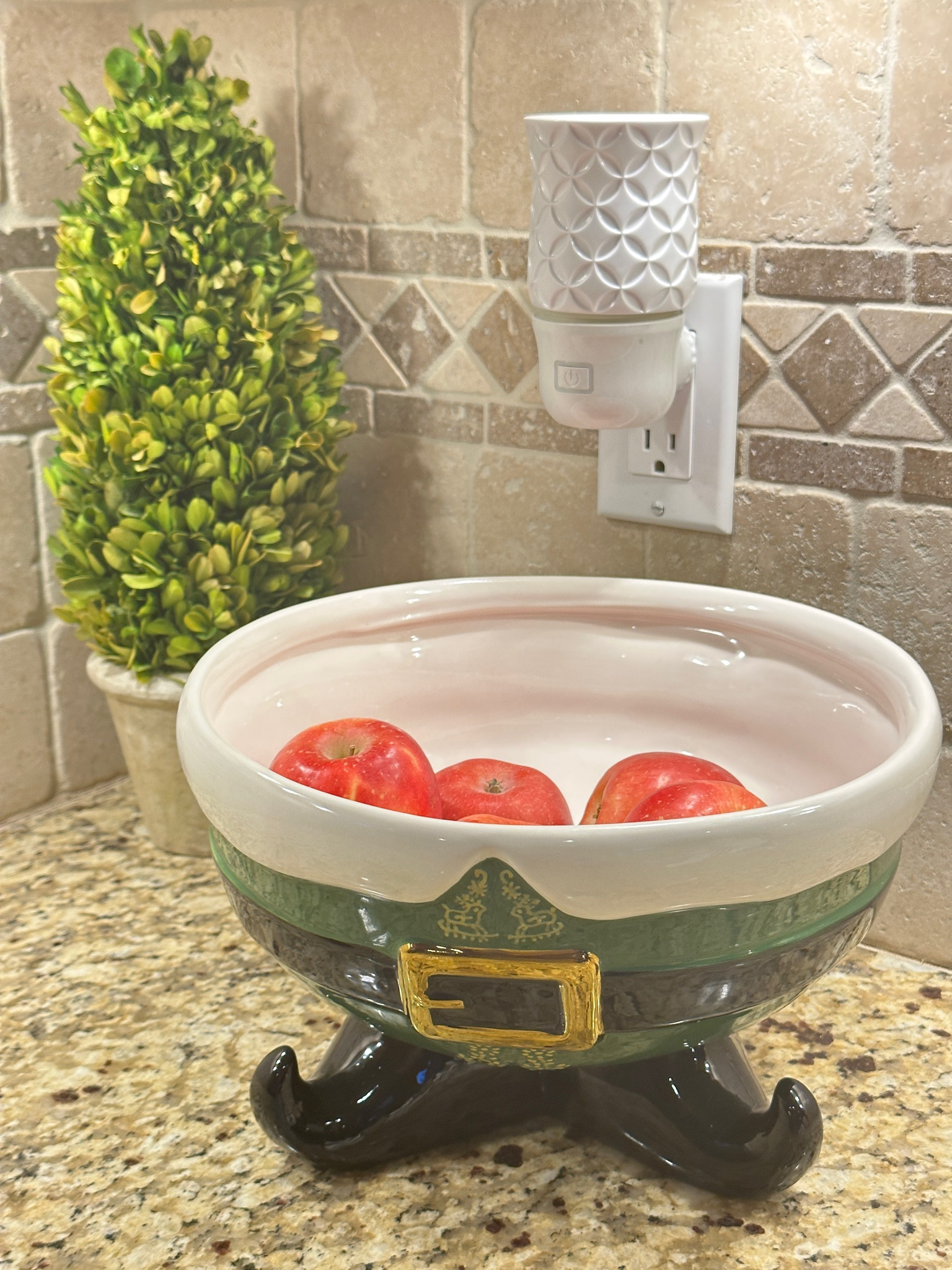 Elf candy bowl from Pottery Barn 