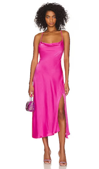 Gaia Dress in Bright Fuchsia wedding guest dress midi wedding guest dress Winter Midi Cocktail Dress | Revolve Clothing (Global)