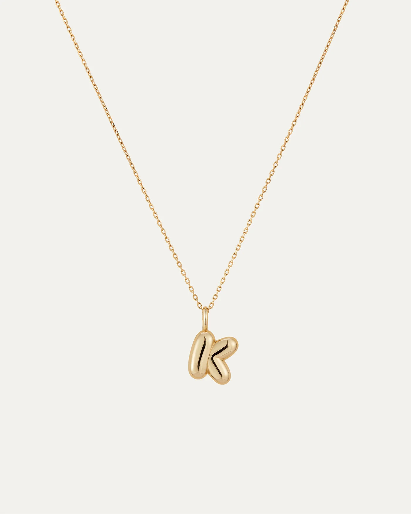 14K Gold Bubble Letter Necklace - K | Jenny Bird (US)