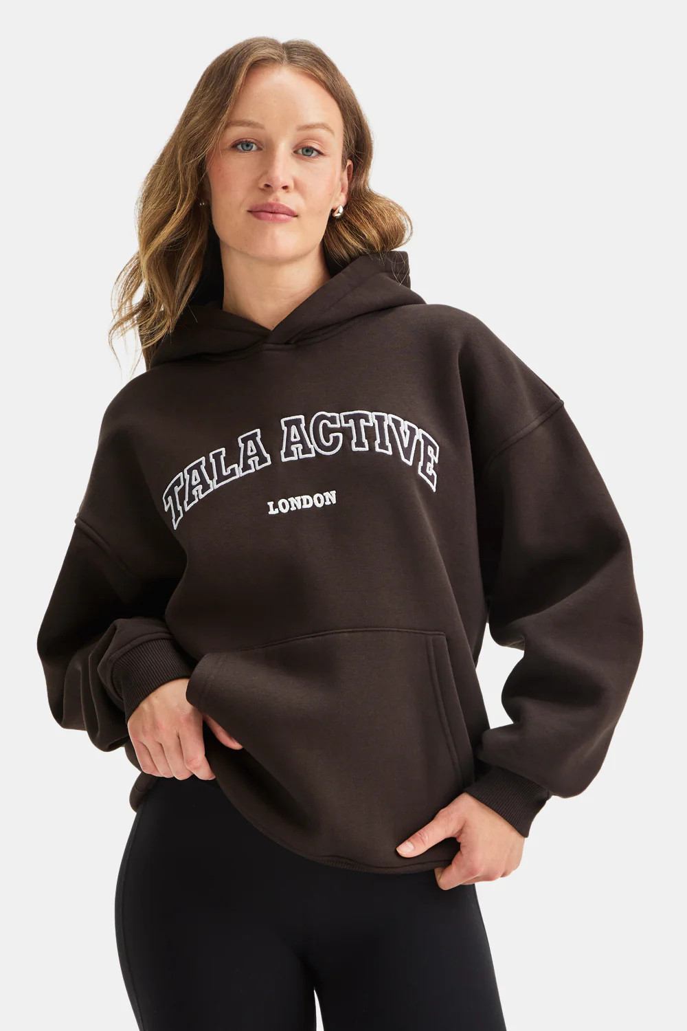 TALA Active Applique Hoodie - Americano | TALA (UK)