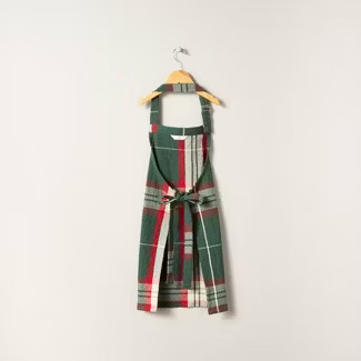 Holiday Plaid Cooking Apron Green/Red/Cream - Hearth & Hand™ with Magnolia | Target