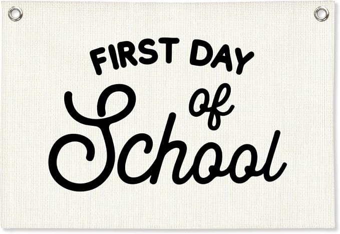 First Day of School Linen Canvas Banner, School Counselor Office Must Haves Wall Hanging, Graduat... | Amazon (US)
