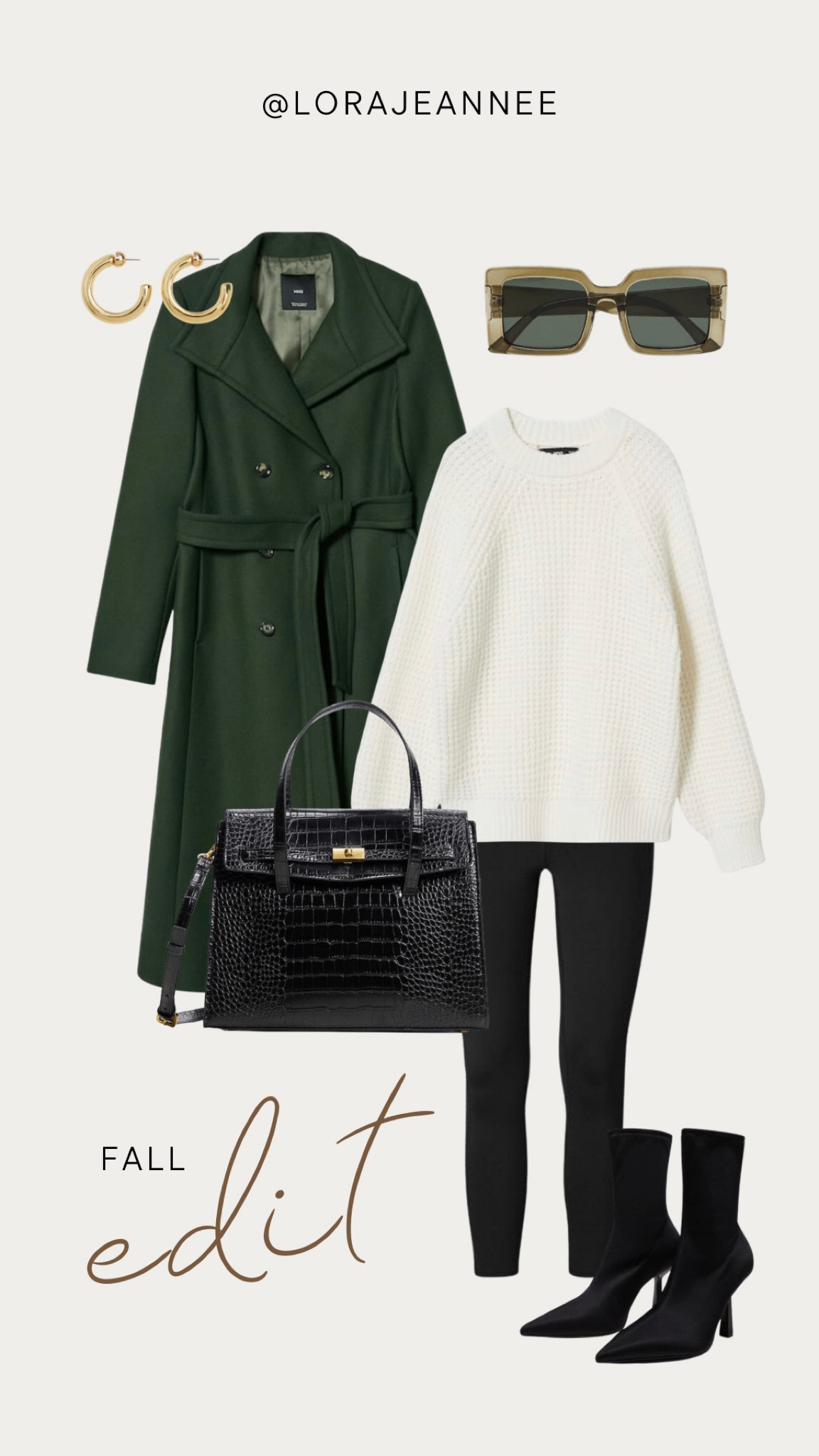 This green coat! ❤️🍂 I’m in love for this season.  Styled with oversize sweater, my favourite comfortable black leggings, classic structured shoulder bag and stretch sock booties.  Thanks for stopping by, happy shopping ladies! 💃 @lorajeannee xx

#LTKU #LTKSale #LTKSeasonal