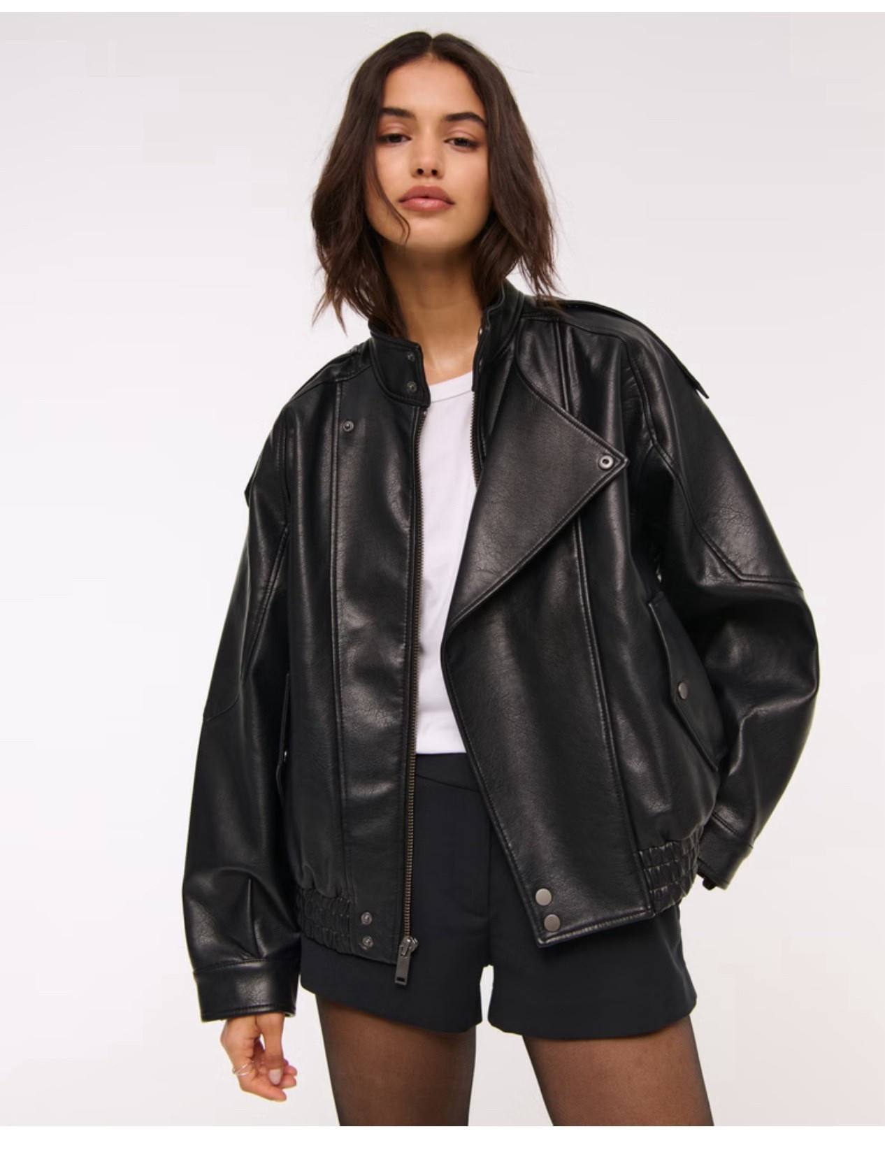 Oversized faux leather bomber jacket 

#LTKU #LTKSeasonal #LTKTravel