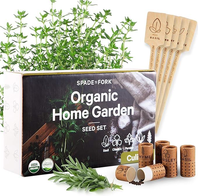 100% USDA Certified Organic Culinary Herb Seeds Collection - 5 Variety - Non GMO Basil, Cilantro,... | Amazon (US)