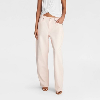 KBB by KAHLANA Women's Mid-Rise Barrel Leg 'The Kahlana Jean' - Light Pink 8 | Target