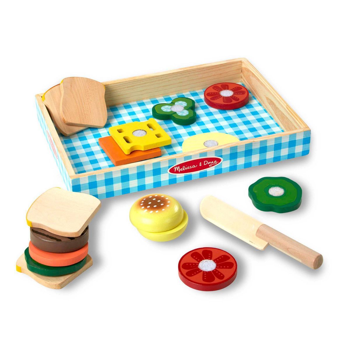 Melissa & Doug Wooden Sandwich-Making Pretend Play Food Set | Target