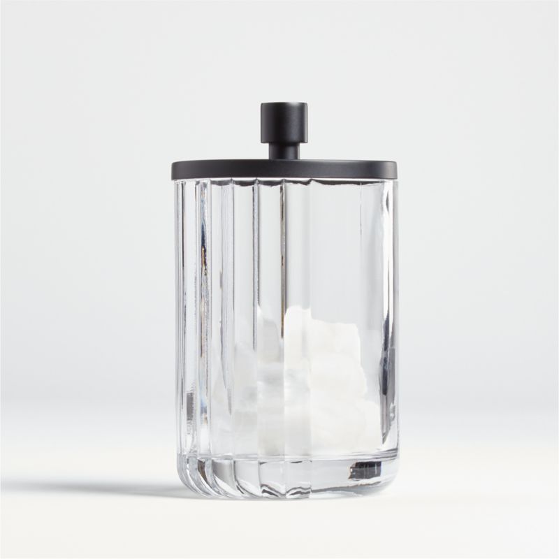 Ribbed Glass Canister Large + Reviews | Crate and Barrel | Crate & Barrel