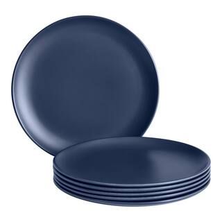 StyleWell Taryn Melamine Salad Plates in Matte Midnight Blue (Set of 6) | The Home Depot