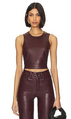 Good American Better Than Leather Top in Malbec003 from Revolve.com | Revolve Clothing (Global)
