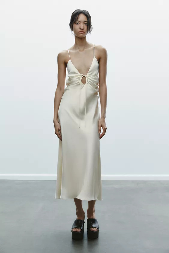 SATIN EFFECT CUT OUT DRESS | Zara US