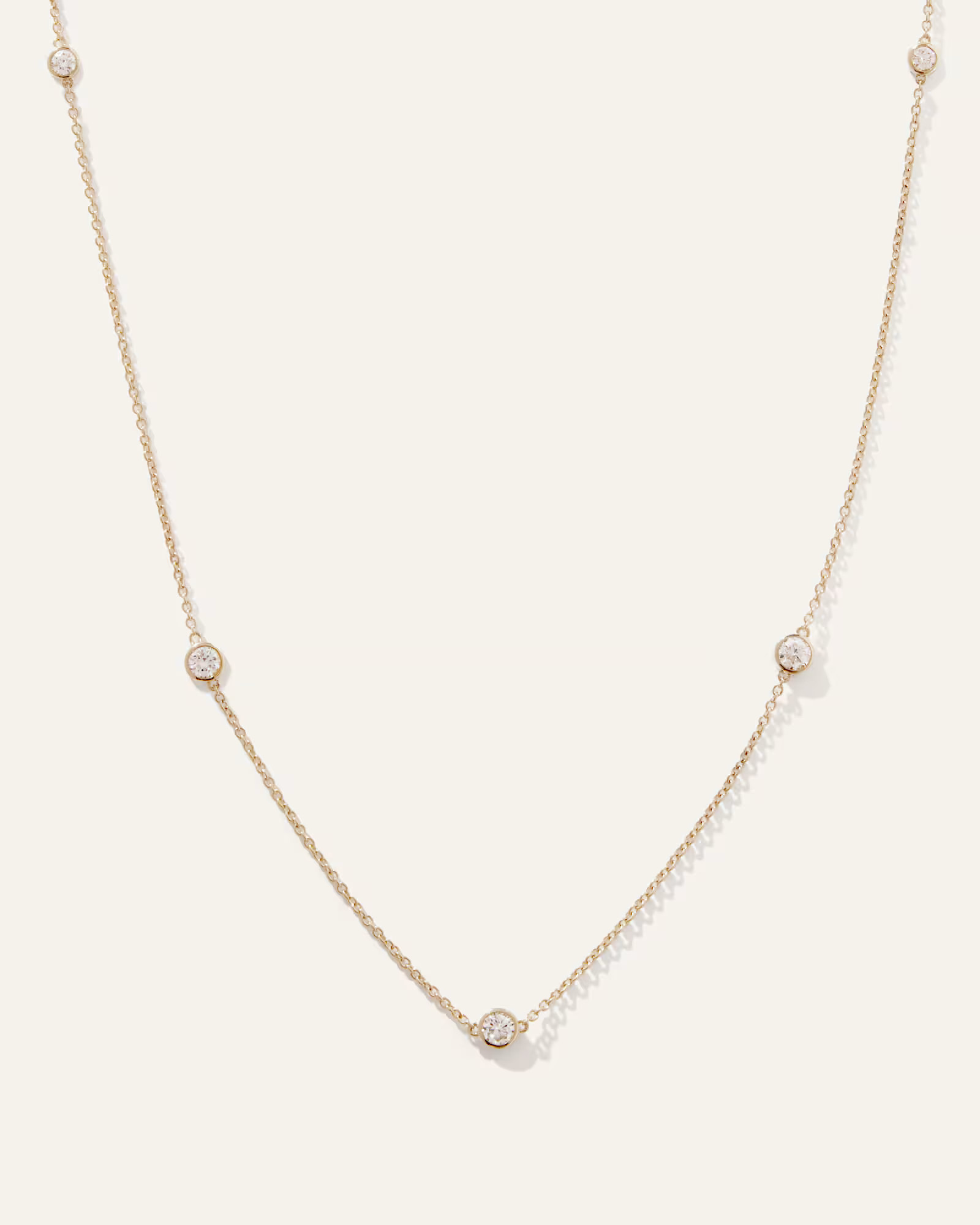 14K Gold Diamond Bezel Station Necklace | Quince