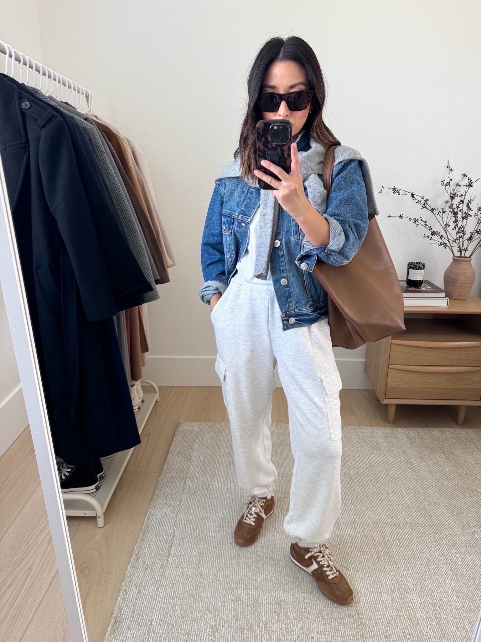 Varley cargo leisure pants. Absolutely love these petite-friendly pants. I don't think you can really find these from anywhere else. So comfortable, too!

AYR jacket small
Madewell tee xs
Everlane cashmere sweater xs
Varley cargo pants 25" xs
Larroude sneakers 6, run small
Mansur Gavriel tote
Celine sunglasses

Petite style, athleisure

#LTKootd #LTKmomlife #LTKPetite