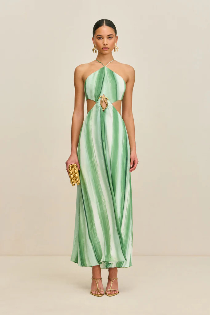 ESMERALDA DRESS - CALLA LILY PAINTED STRIPE | Cult Gaia - US
