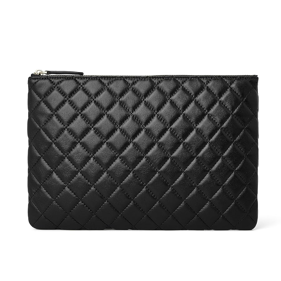 DORIS&JACKY Quilted Envelop Clutch Purse for Women, Large Soft Lambskin Designer Hand- Carry Even... | Amazon (US)