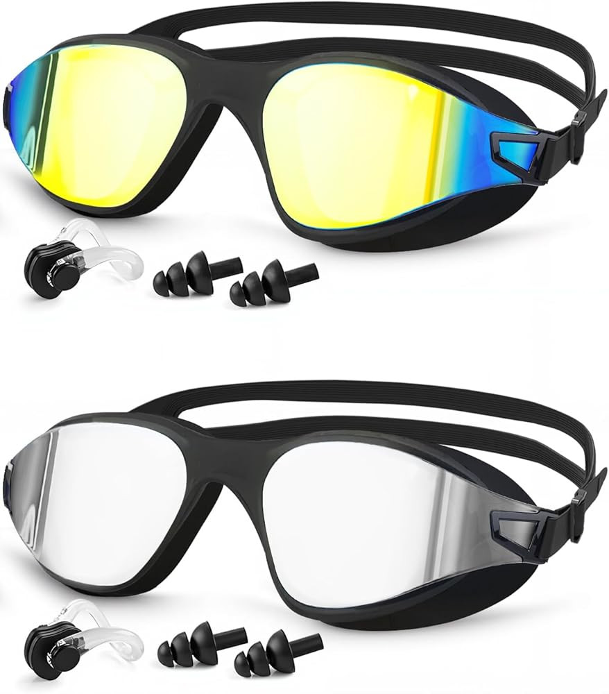 Swimming Goggles 2 Pack, Professional Anti Fog No Leaking UV Protection Swim Goggles for Women Me... | Amazon (US)