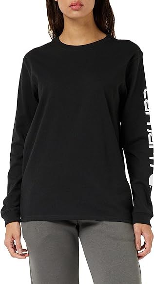 Carhartt Women's Loose Fit Heavyweight Long-Sleeve Logo Sleeve Graphic T-Shirt | Amazon (US)