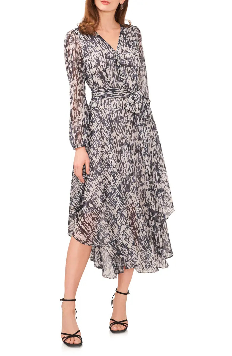Printed Long Sleeve Belted Dress | Nordstrom