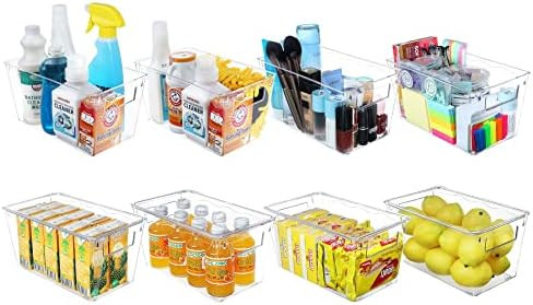 KAMOTA Plastic Storage Organizer Basket Bin with Handles and Lids for Bathroom, Pantry, Kitchen C... | Amazon (US)