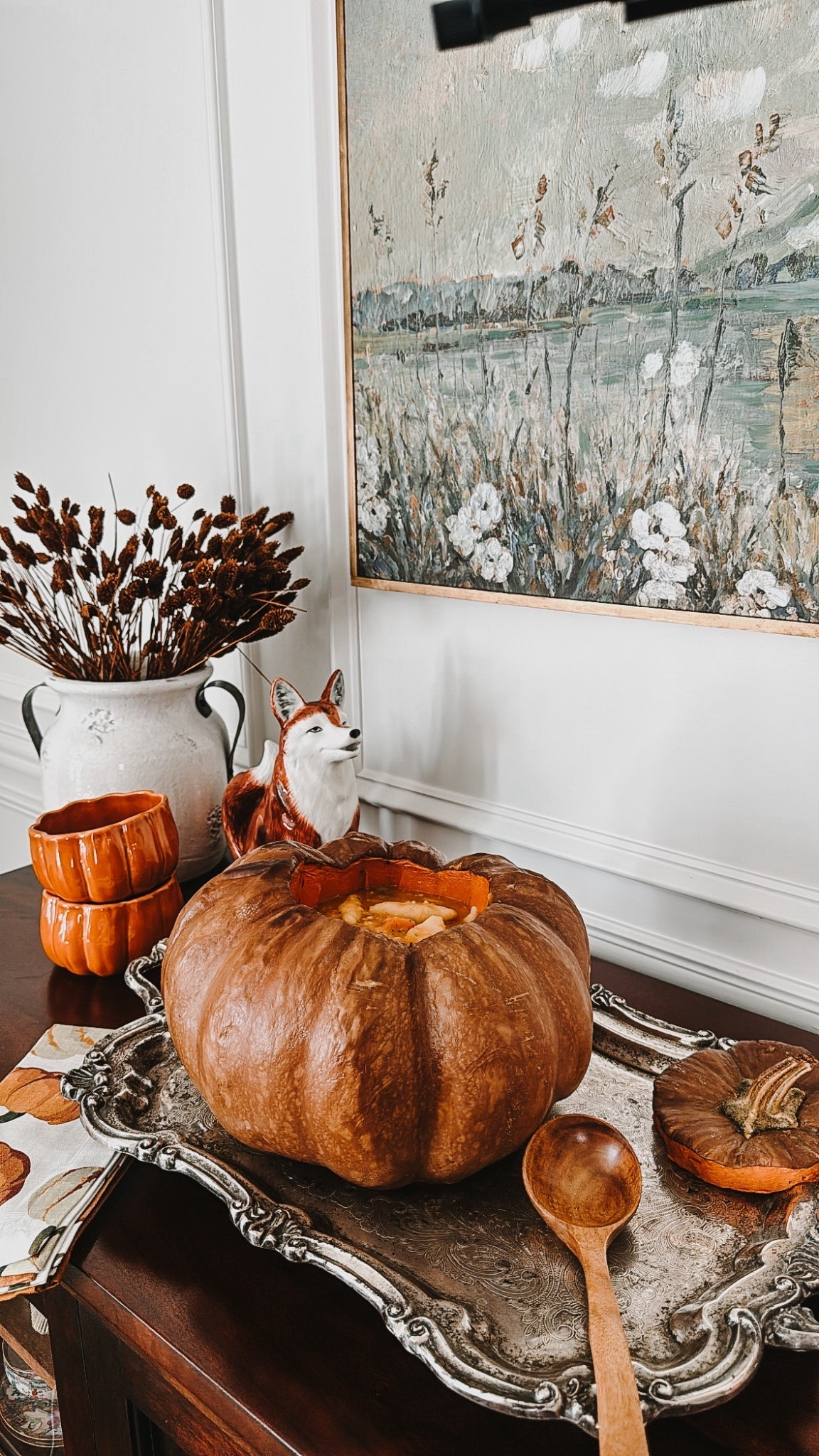 Autumn Dish: Hot yummy Soup served in a pumpkin on this chilly Autumn day🍂 🦊 #cozyvibes #fallrecipe

#LTKfoodie #LTKdayinmylife #LTKHoliday