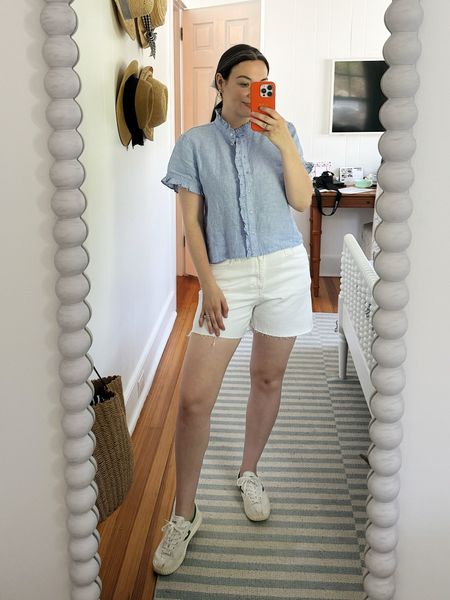 Linen shirt and shorts outfit 