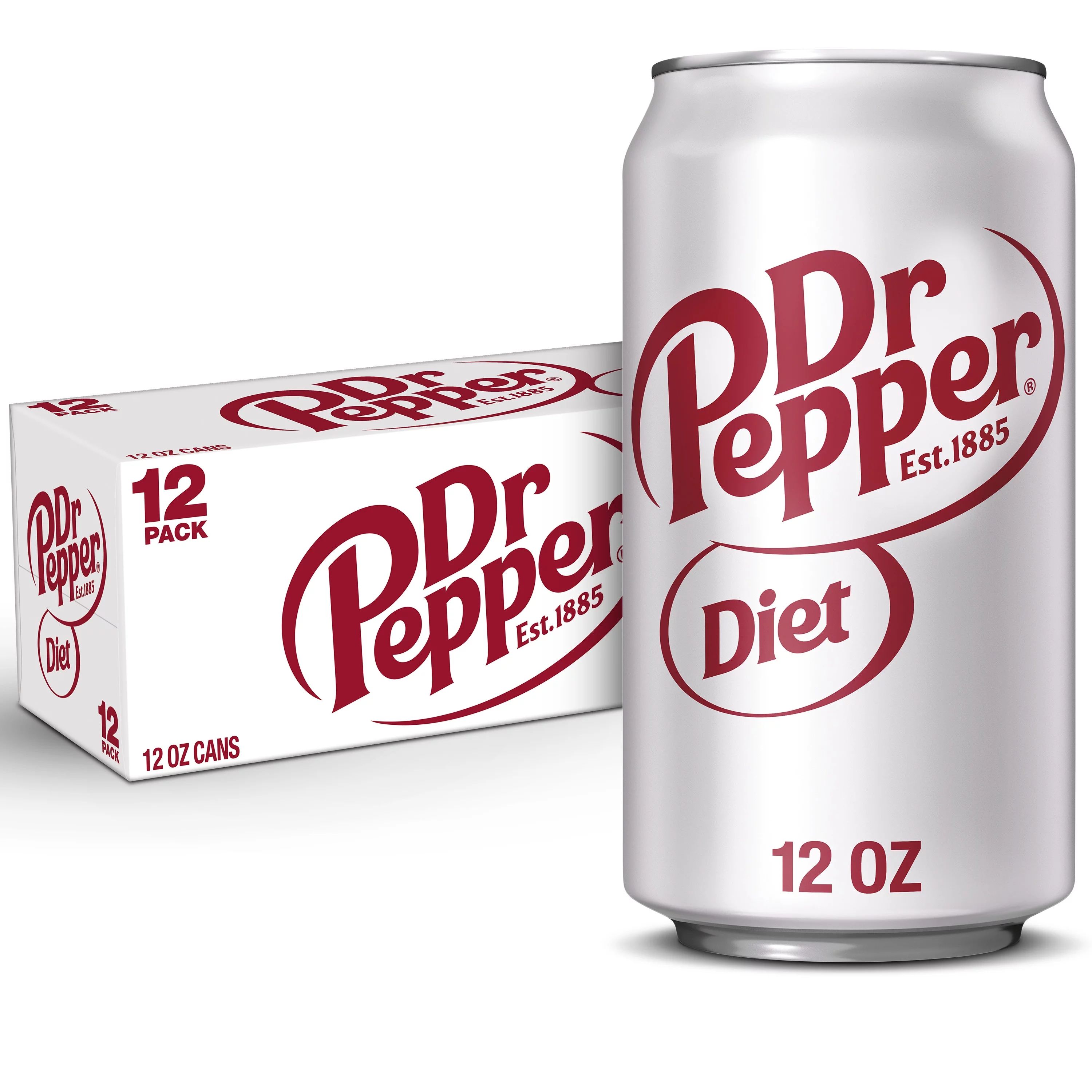 Diet Dr Pepper Soda Pop, 12 fl oz, 12 Pack Cans - Walmart.com | Walmart (US)