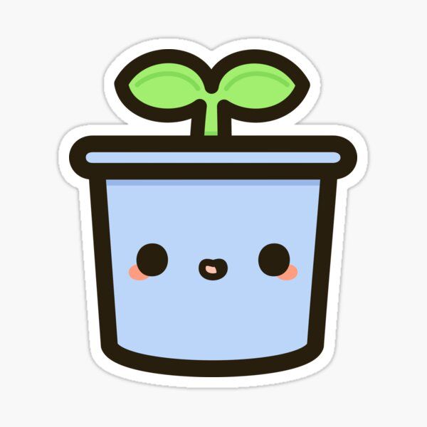Cute sprout in pot Sticker by peppermintpopuk | Redbubble (US)