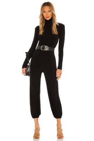 Norma Kamali Turtleneck Jog Jumpsuit in Black from Revolve.com | Revolve Clothing (Global)