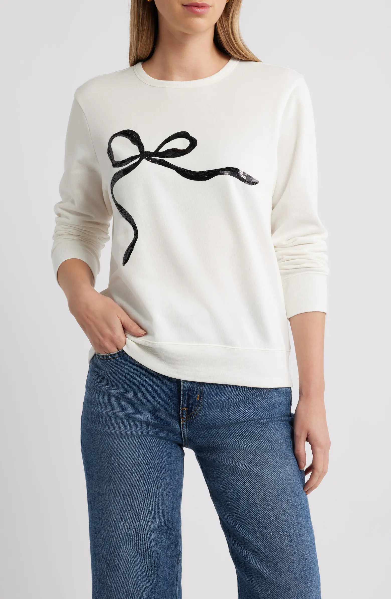 Sequin Bow Sweatshirt | Nordstrom