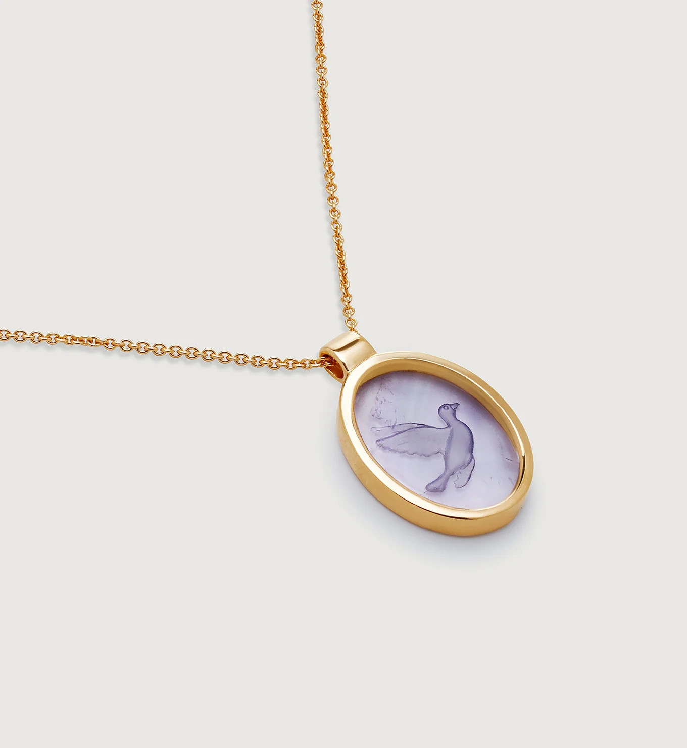 Dove Intaglio Amethyst Necklace | Monica Vinader (US)