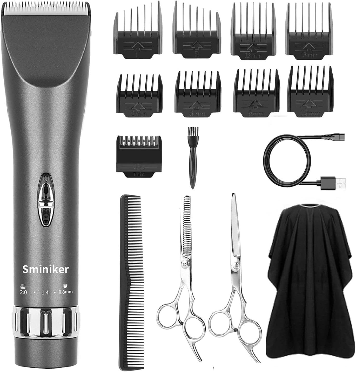 Sminiker Professional Hair Clippers Cordless Barber Shavers Rechargeable Hair Cutting Kit with 1 ... | Amazon (US)