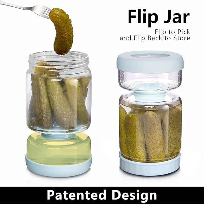 WhiteRhino Glass Pickle Jar with Strainer Flip,34oz Pickle Container,Hourglass Pickle Juice Separ... | Amazon (US)